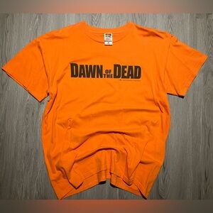 2004 VTG. Dawn of the Dead Orange T-Shirt universal Studios movie shirt, XL